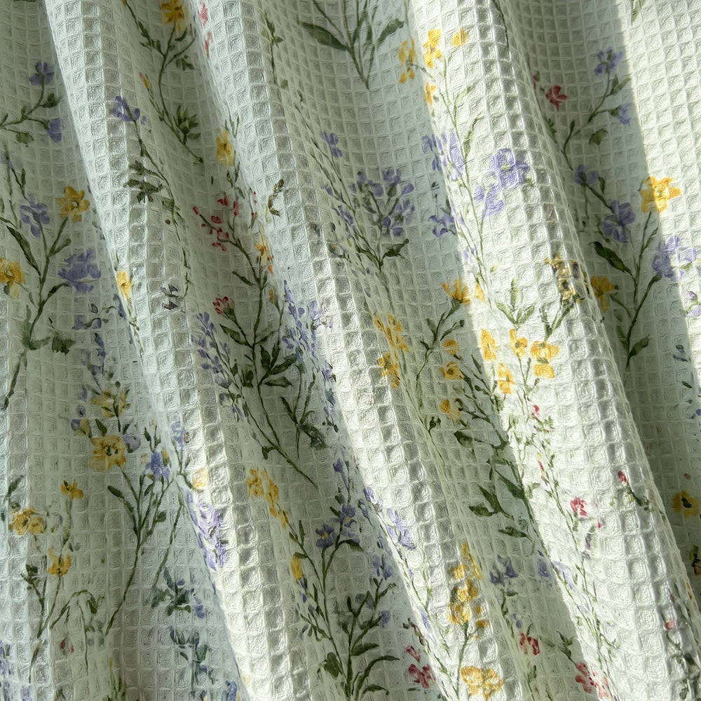 Dyeable Printable Soft Breathable Cotton Waffle Home Textile Fabric - Image 1