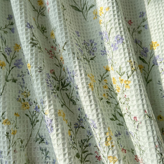 Dyeable Printable Soft Breathable Cotton Waffle Home Textile Fabric - Image 1