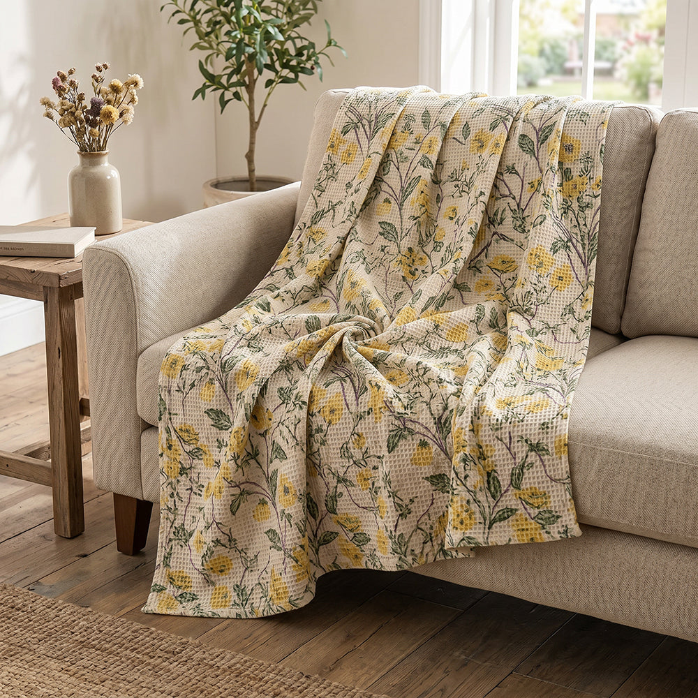 Dyeable Printable Soft Breathable Cotton Waffle Home Textile Fabric - Image 3