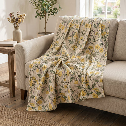 Dyeable Printable Soft Breathable Cotton Waffle Home Textile Fabric - Image 3