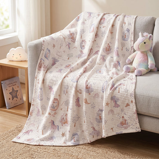 Fresh Breathable Fine Comfortable Cotton Waffle Bed Linen Fabric - Image 1