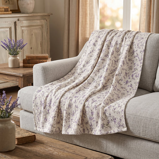 Soft Moisture Absorbing Natural Textured Cotton Waffle Blanket Fabric - Image 3
