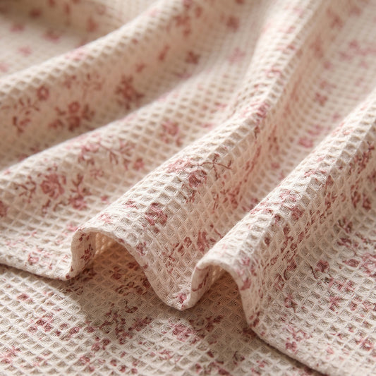 Lightweight Breathable Skin Friendly Cotton Waffle Throw Fabric - Image 1