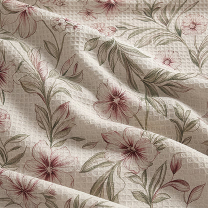 Natural Cotton Touch 3D Textured Cotton Waffle Sheet Duvet Fabric - Image 1
