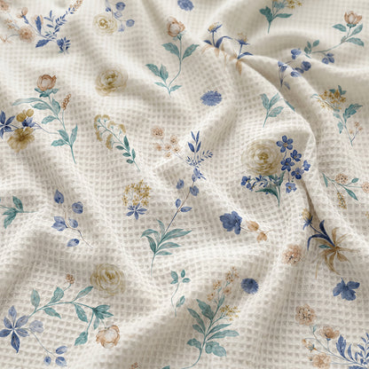 Natural Cotton Touch 3D Textured Cotton Waffle Sheet Duvet Fabric - Image 3