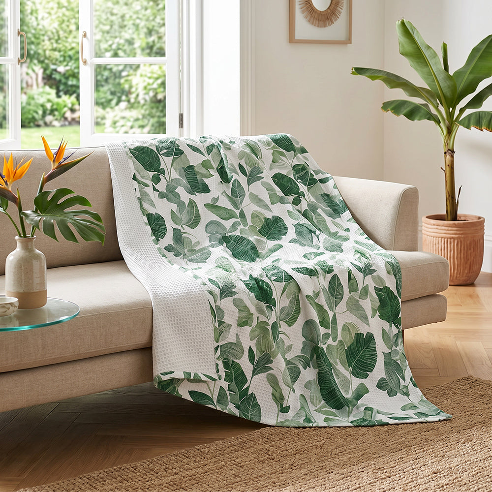 Premium Skin Friendly Breathable Textured Cotton Waffle Sheet Fabric - Image 3