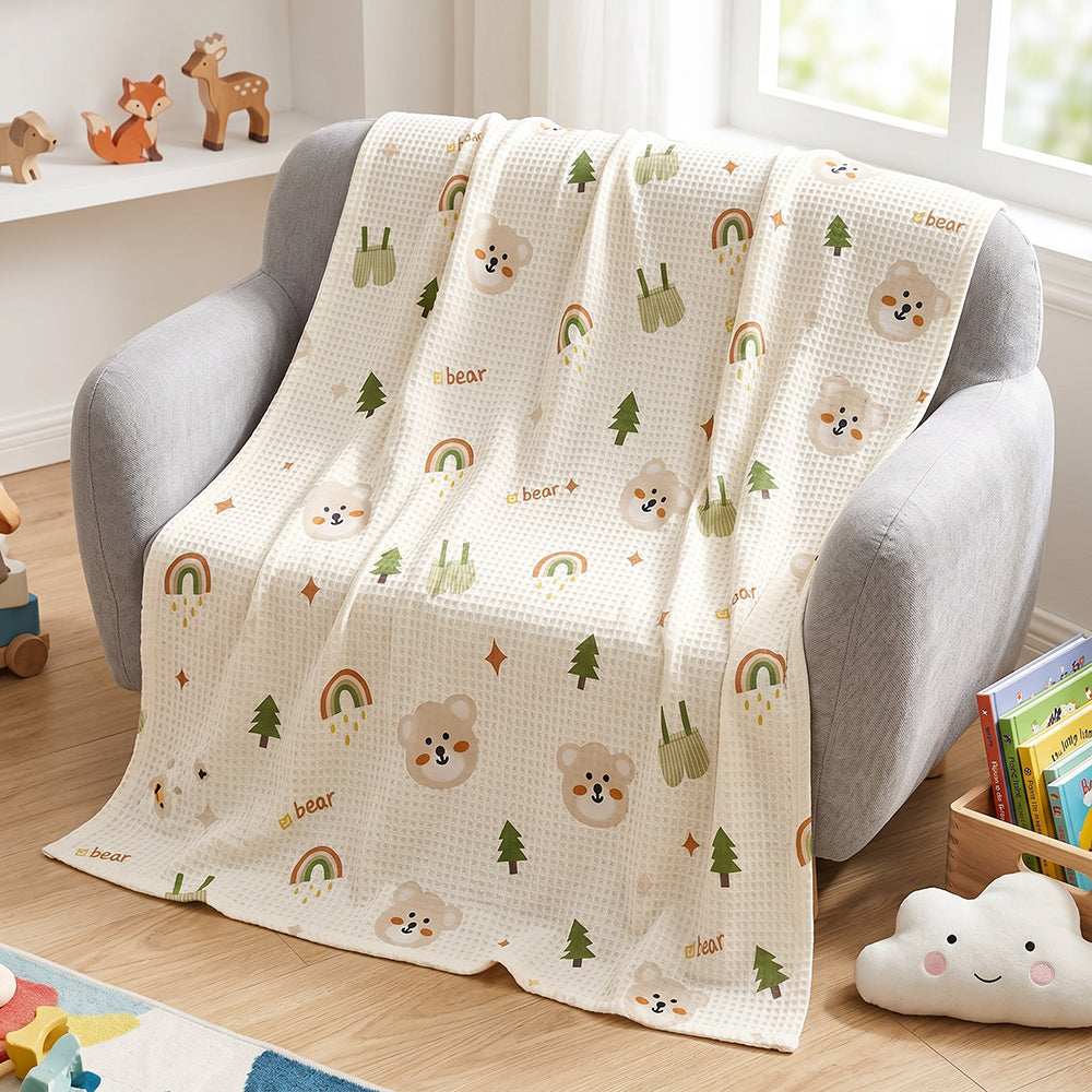 Luxury Natural Texture Soft Cotton Waffle Home Decor Fabric - Image 4