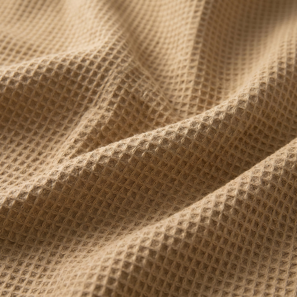 Skin Friendly Moisture Absorbing Breathable Cotton Waffle Throw Blanket Fabric - Image 1