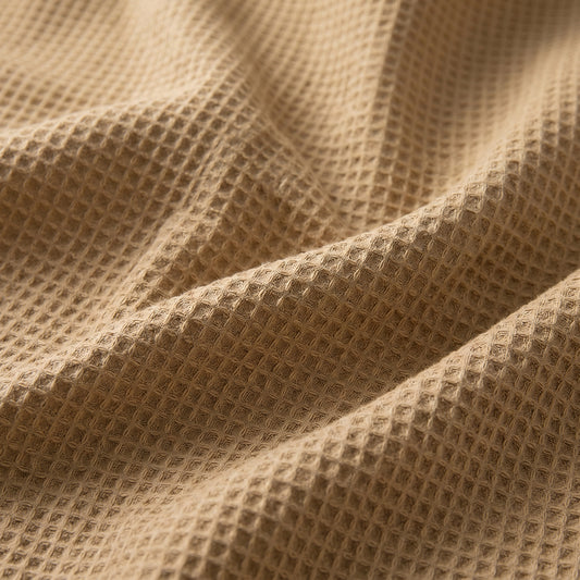 Skin Friendly Moisture Absorbing Breathable Cotton Waffle Throw Blanket Fabric - Image 1