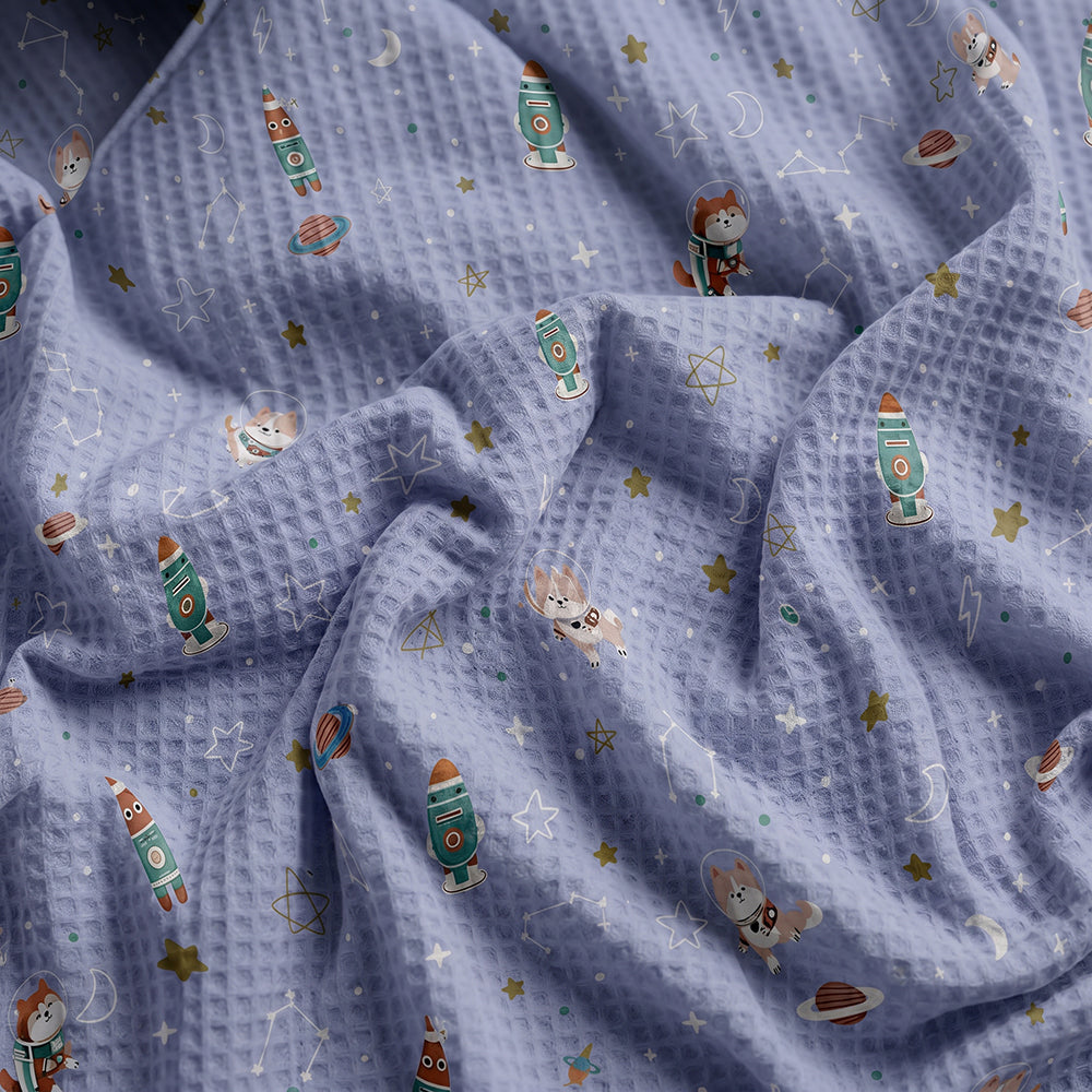 Soft 3D Raised Texture Cotton Waffle Bedding Fabric - Image 3