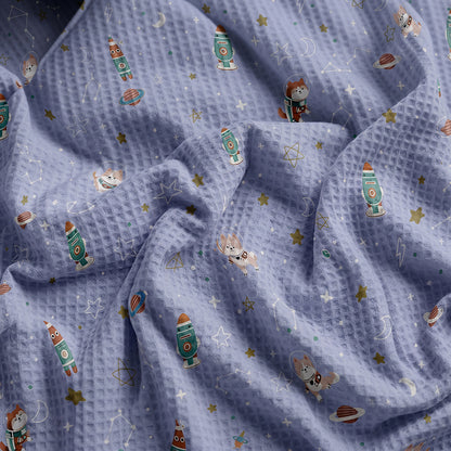 Soft 3D Raised Texture Cotton Waffle Bedding Fabric - Image 3