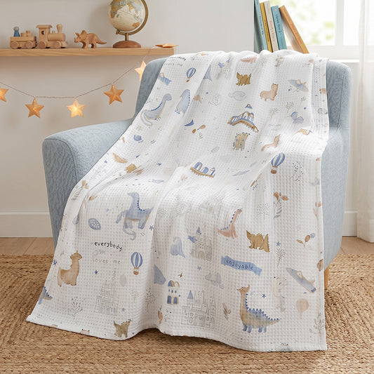 Dyed Printed Premium Cotton Waffle Blanket Fabric - Image 1