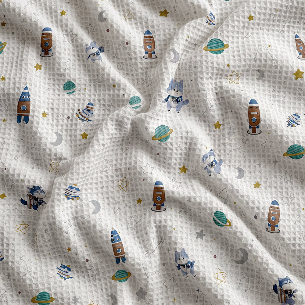 Dyed Printed Premium Cotton Waffle Blanket Fabric - Image 2