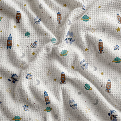 Dyed Printed Premium Cotton Waffle Blanket Fabric - Image 2