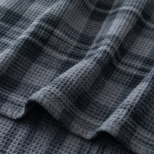 Natural Breathable Soft Durable Cotton Waffle Home Bedding Fabric - Image 2