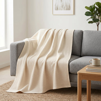 Premium Skin Friendly Soft 3D Texture Cotton Waffle Bedding Fabric - Image 3
