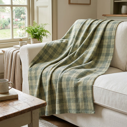 Natural Moisture Absorbing Breathable Durable Cotton Waffle Sheet Fabric - Image 1