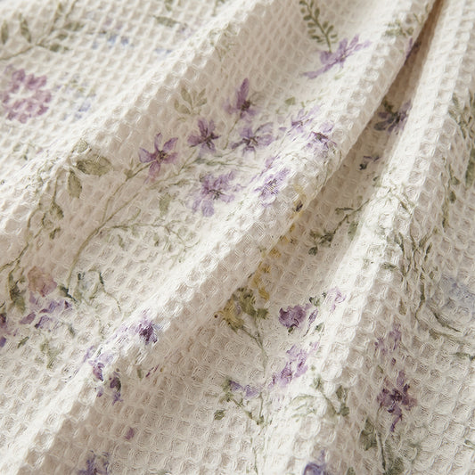 Natural Moisture Absorbing Breathable Durable Cotton Waffle Sheet Fabric - Image 2