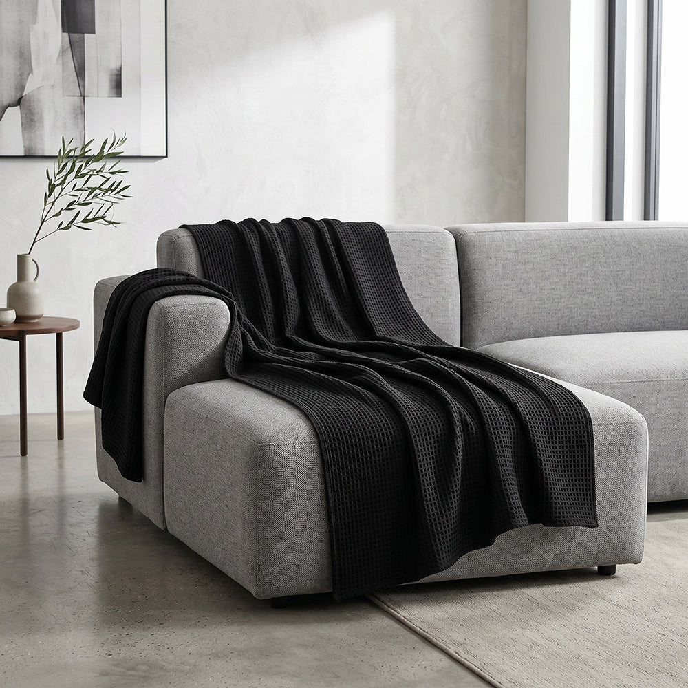 Natural Moisture Absorbing Breathable Durable Cotton Waffle Sheet Fabric - Image 3
