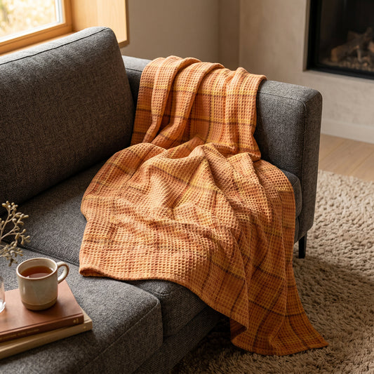 Soft Fresh Raised Texture Cotton Waffle Duvet Cover Fabric - Image 2