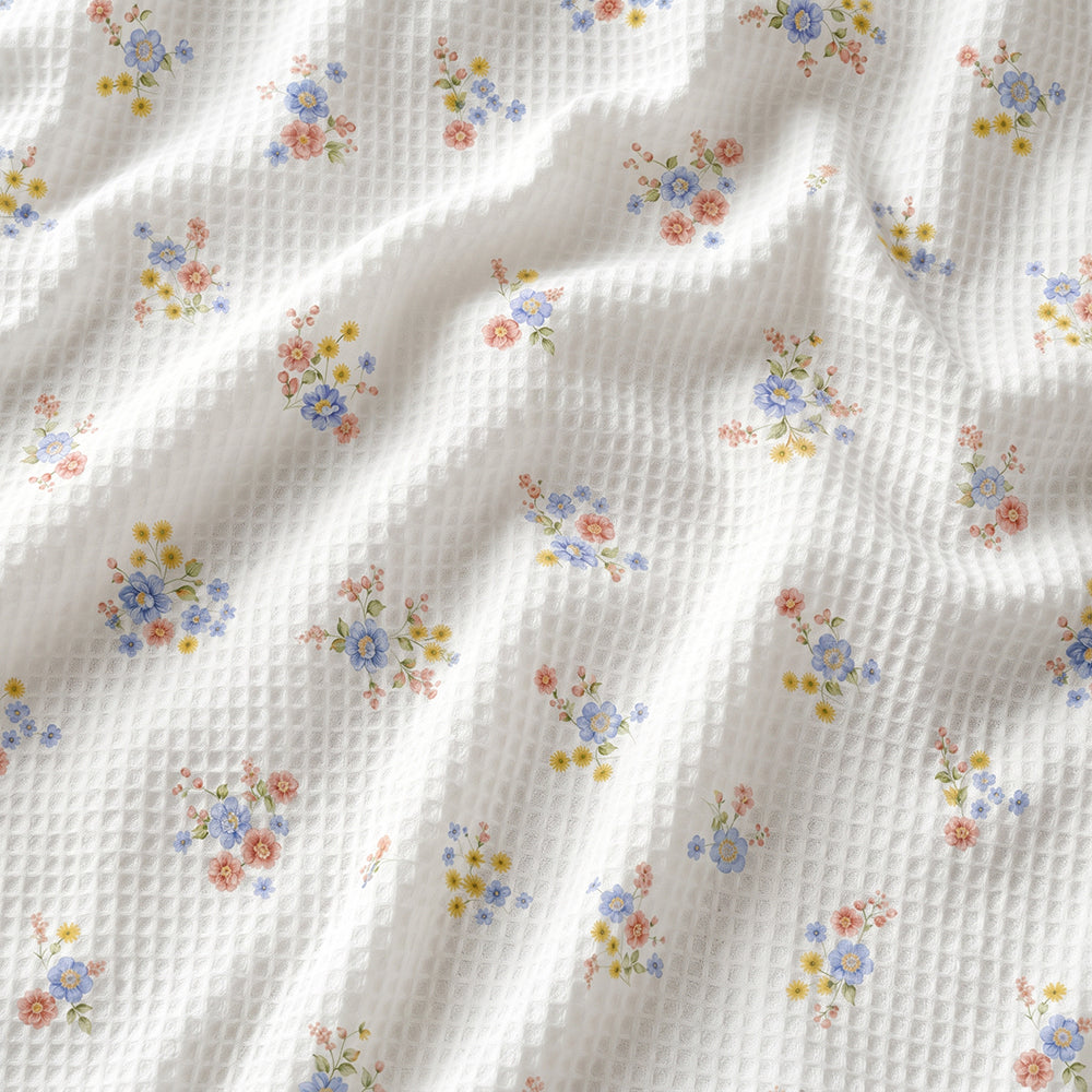 Soft Fresh Raised Texture Cotton Waffle Duvet Cover Fabric - Image 3
