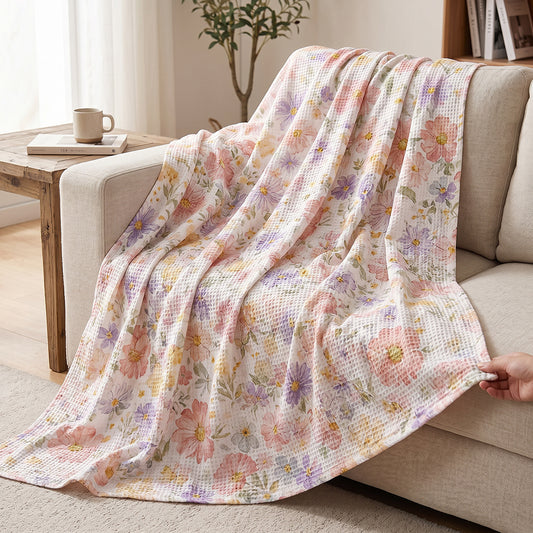 Luxury Minimal Natural Texture Cotton Waffle Bedding Set Fabric - Image 1