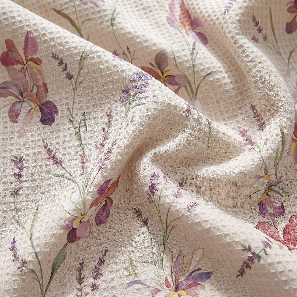 Luxury Minimal Natural Texture Cotton Waffle Bedding Set Fabric - Image 2