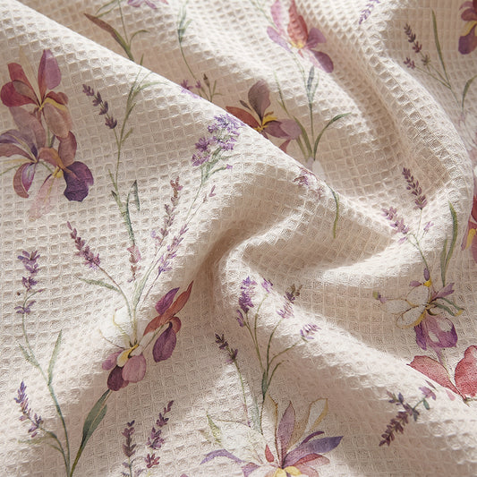 Luxury Minimal Natural Texture Cotton Waffle Bedding Set Fabric - Image 2