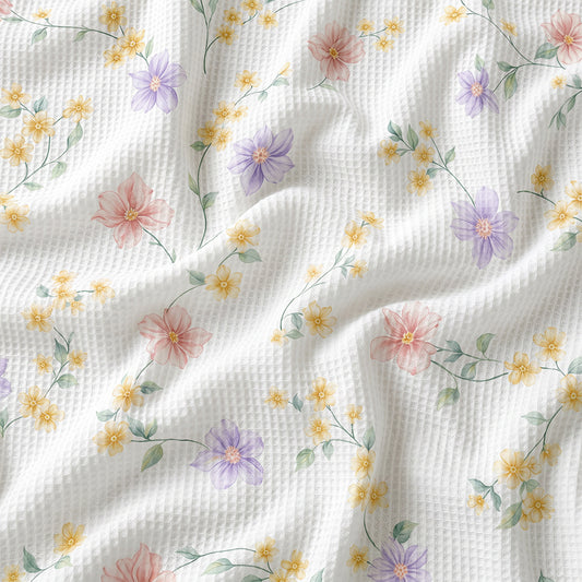 Dyeable Printable Soft Fluffy Cotton Waffle Home Textile Fabric - Image 2