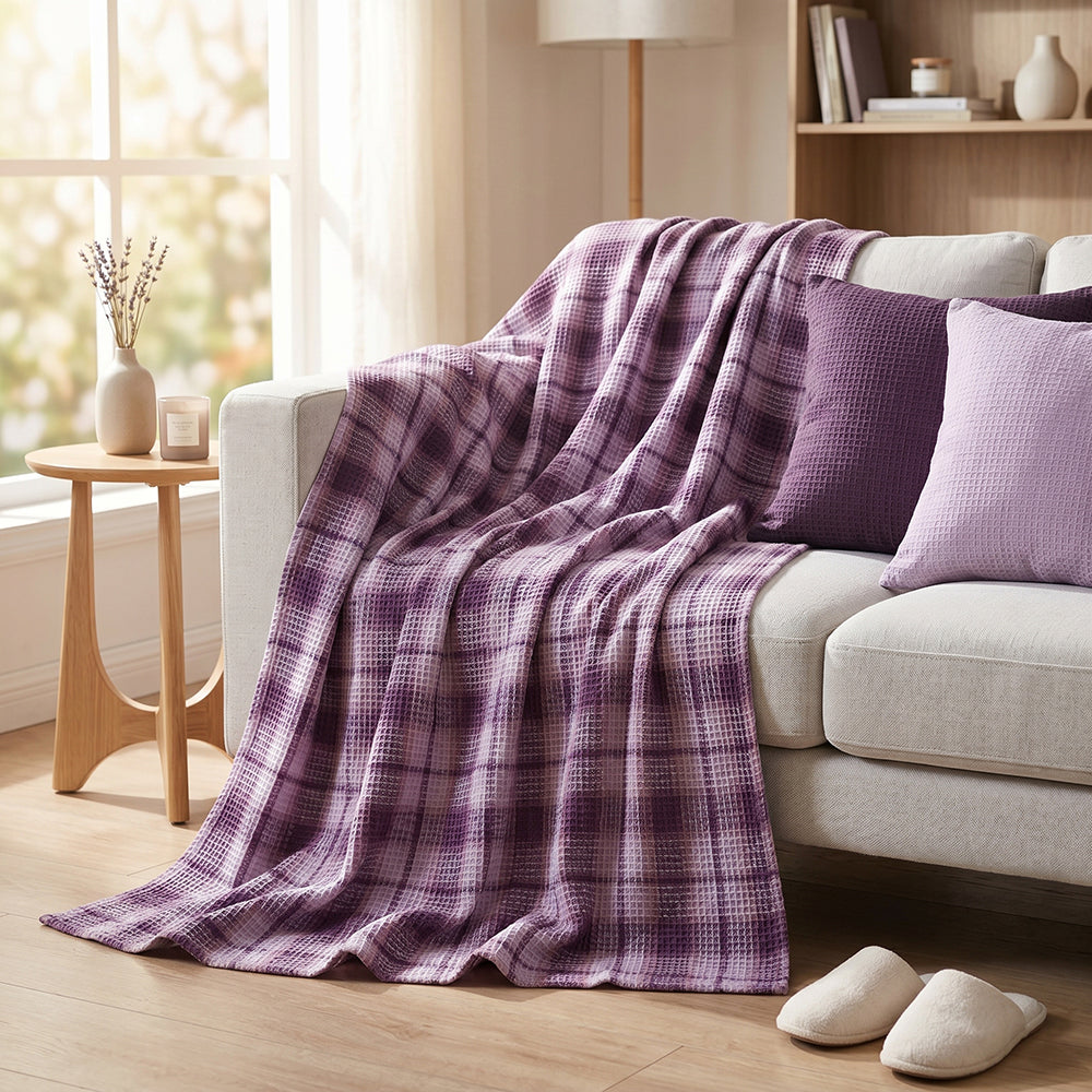 Dyeable Printable Soft Fluffy Cotton Waffle Home Textile Fabric - Image 3
