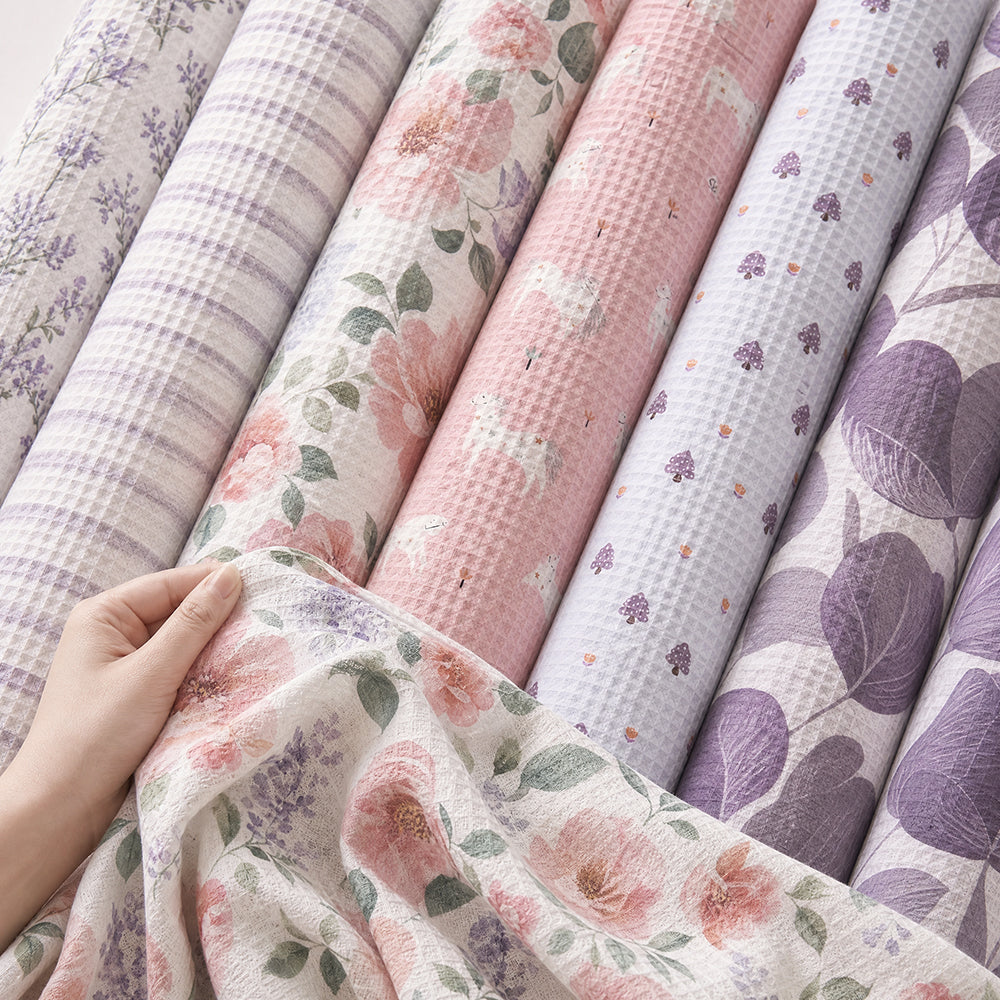 Dyeable Printable Soft Fluffy Cotton Waffle Home Textile Fabric - Image 4