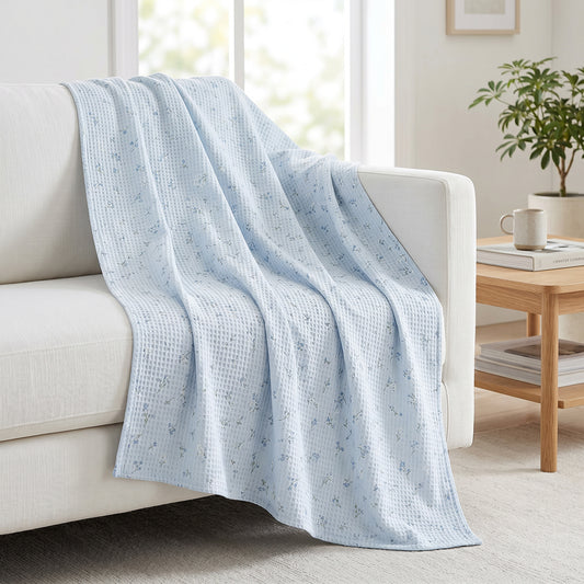 Lightweight Breathable Moisture Absorbing Cotton Waffle Bed Linen Fabric - Image 1