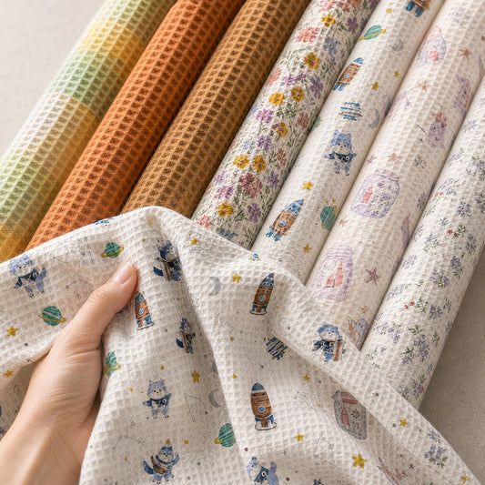 Soft Fluffy Airy Cotton Waffle Blanket Fabric - Image 1