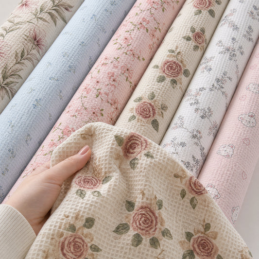 Premium Thick Soft Warm Cotton Waffle Blanket Fabric - Image 1