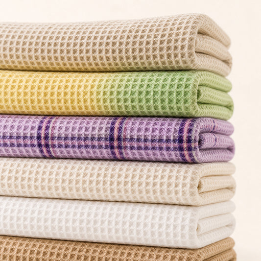Soft Breathable Washable Durable Cotton Waffle Sheet Duvet Fabric - Image 1