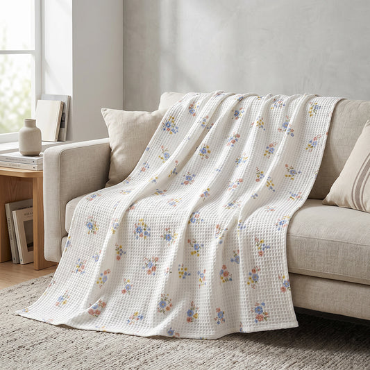 Skin Friendly Soft 3D Grid Cotton Waffle Sheet Fabric - Image 2