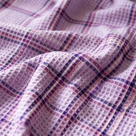 Custom Dyeable Printed Cotton Waffle Bedding Fabric - Image 1