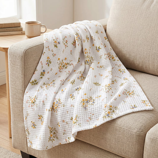 Custom Dyeable Printed Cotton Waffle Bedding Fabric - Image 2