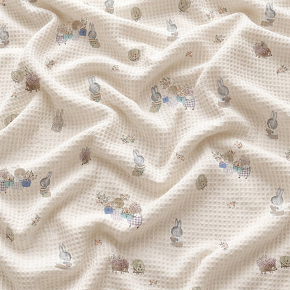 Luxury Natural Minimal Decorative Cotton Waffle Home Textile Fabric - Image 2