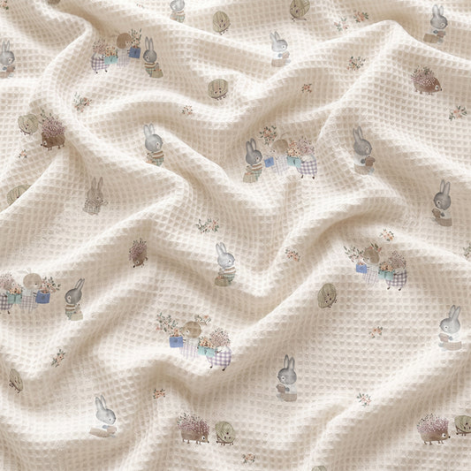 Luxury Natural Minimal Decorative Cotton Waffle Home Textile Fabric - Image 2