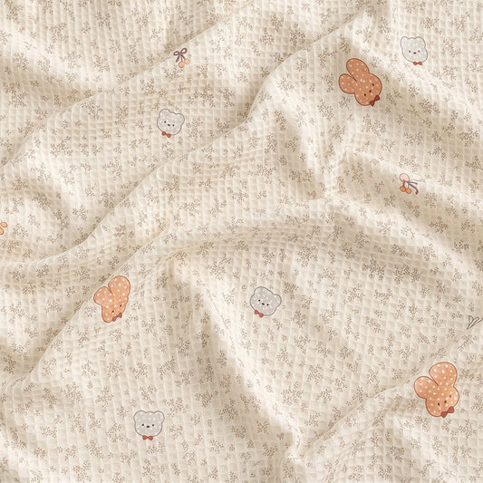 Lightweight Breathable Soft Comfortable Cotton Waffle Summer Throw Fabric - Image 1