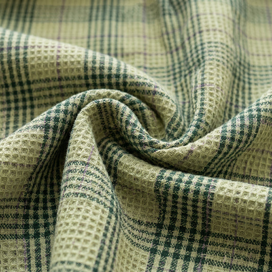 Custom Dyed Fresh Breathable Cotton Waffle Throw Blanket Fabric - Image 1