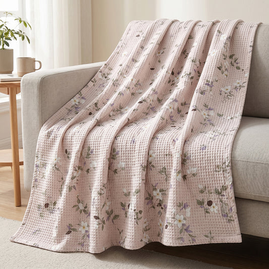 Premium Soft Breathable Durable Cotton Polyester Waffle Bedding Fabric - Image 1