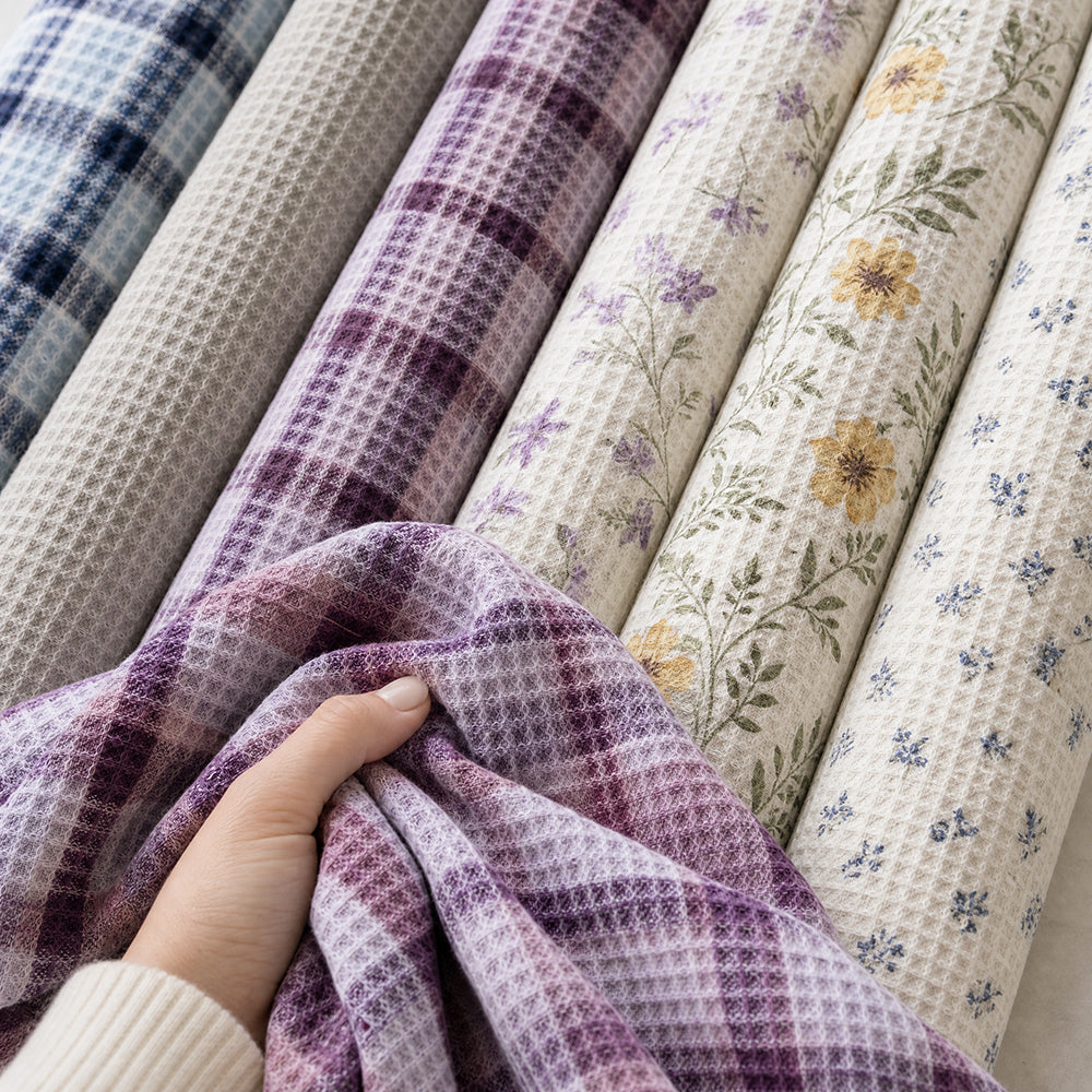 Premium Soft Breathable Durable Cotton Polyester Waffle Bedding Fabric - Image 2