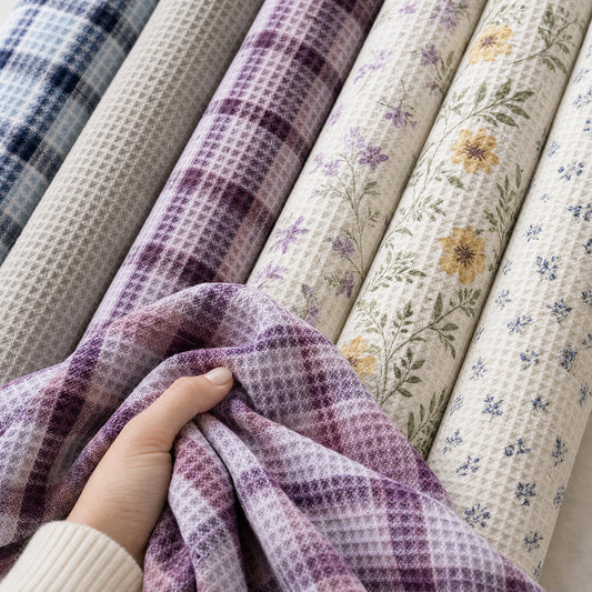 Premium Soft Breathable Durable Cotton Polyester Waffle Bedding Fabric - Image 2