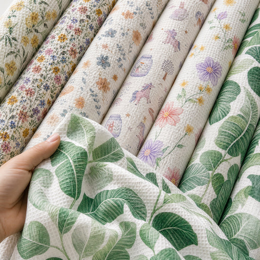 Fluffy Airy Comfortable Cotton Polyester Waffle Blanket Fabric - Image 1