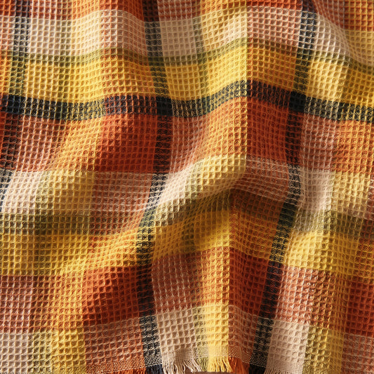 Fluffy Airy Comfortable Cotton Polyester Waffle Blanket Fabric - Image 2