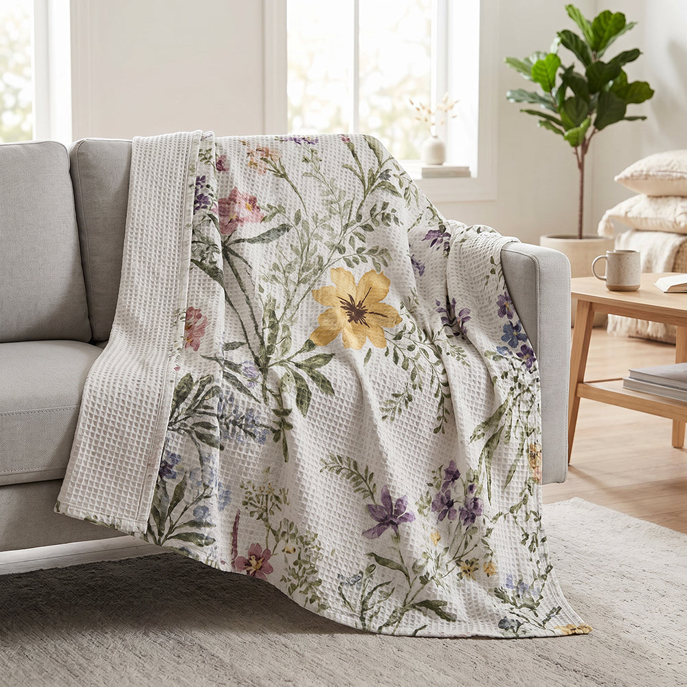 Fluffy Airy Comfortable Cotton Polyester Waffle Blanket Fabric - Image 4