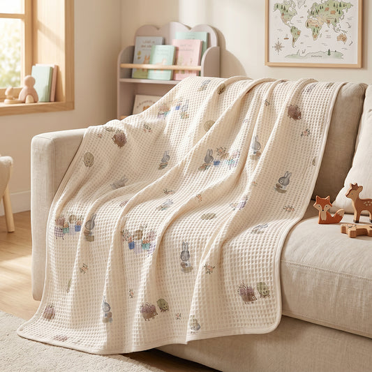 Dyeable Printable Durable Cotton Polyester Waffle Home Textile Fabric - Image 1