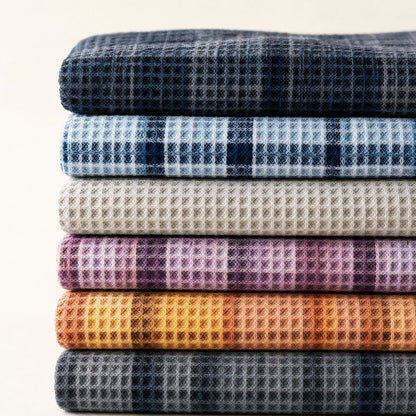 Fresh Skin Friendly Natural Grid Cotton Polyester Waffle Throw Fabric - Image 4